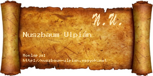 Nuszbaum Ulpián névjegykártya